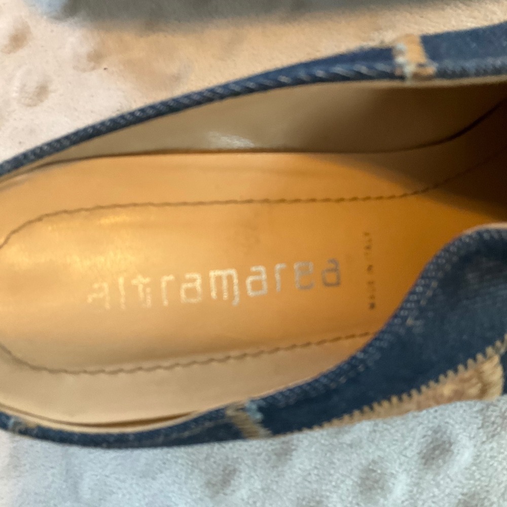 Altramarea Patchwork Denim Snakeskin Leather Poin… - image 3